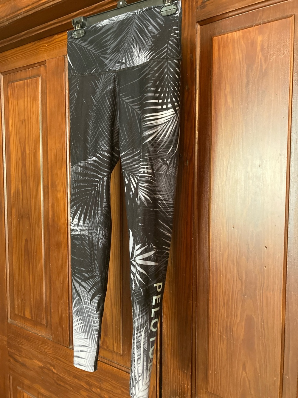 Peloton WITH Noir Palms Black & White Full Length Leggings Medium